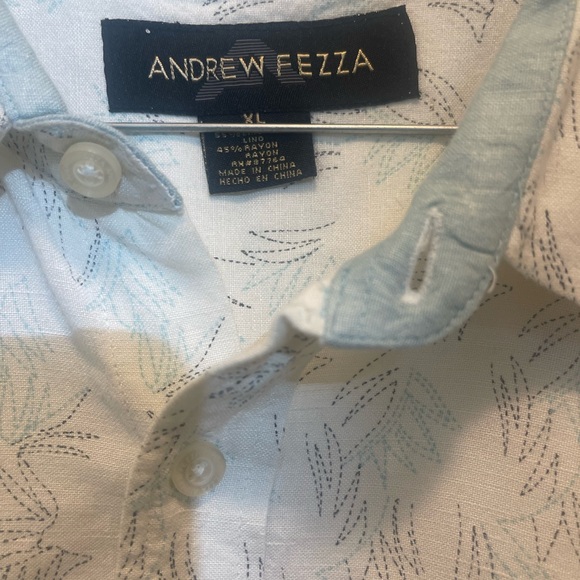 Andrew Fezza mens button down short sleeved shirt size XL - Picture 2 of 8